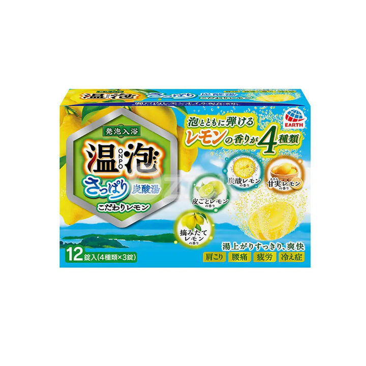 [EARTH CHEMICAL] 온포 ONPO 산뜻한 탄산탕 고집있는 레몬 12정입 - 모코몬 일본직구