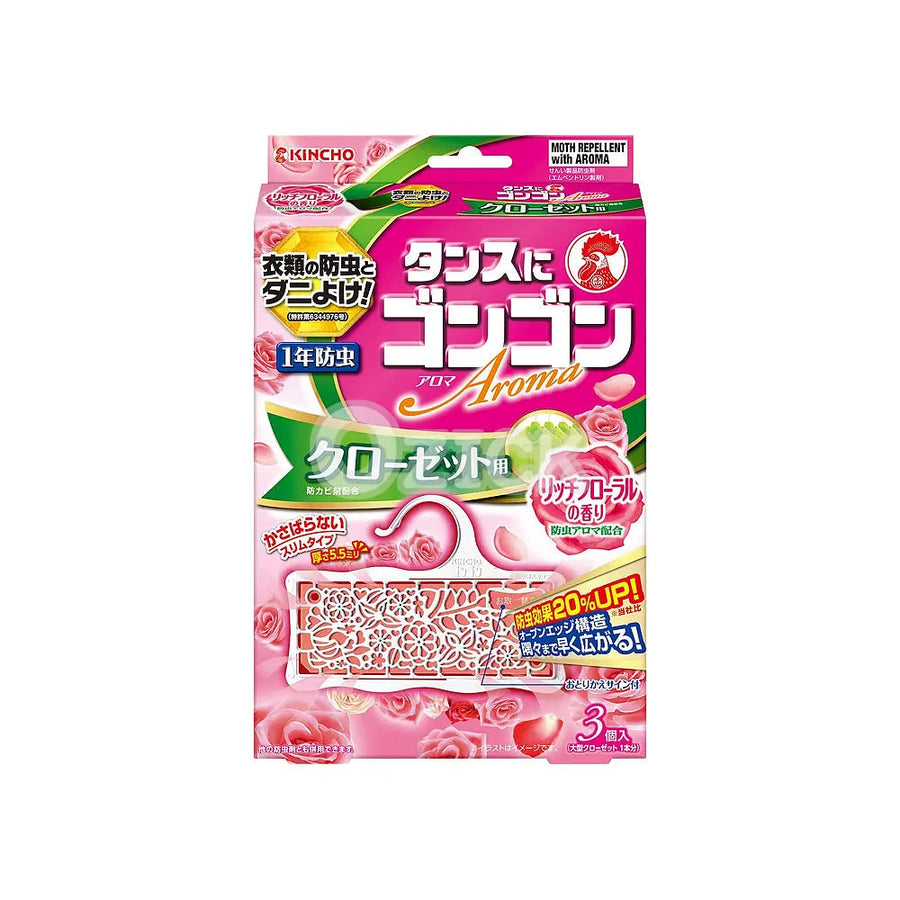 [KINCHO] 곤곤 아로마 옷장용 3개입 리치 플로럴 향 - 모코몬 일본직구
