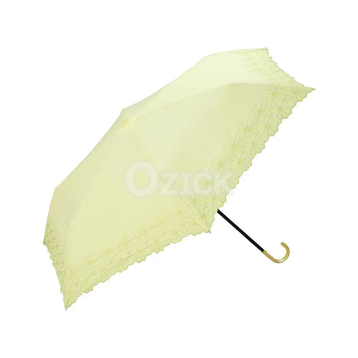 [WPC] 양산 접이식 우산 플라워 스캘럽 mini 옐로우 - 모코몬 일본직구